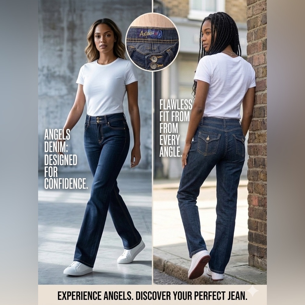 Angels Denim • Y2K High-Waisted Flap Pocket Bootcut Jeans P36
